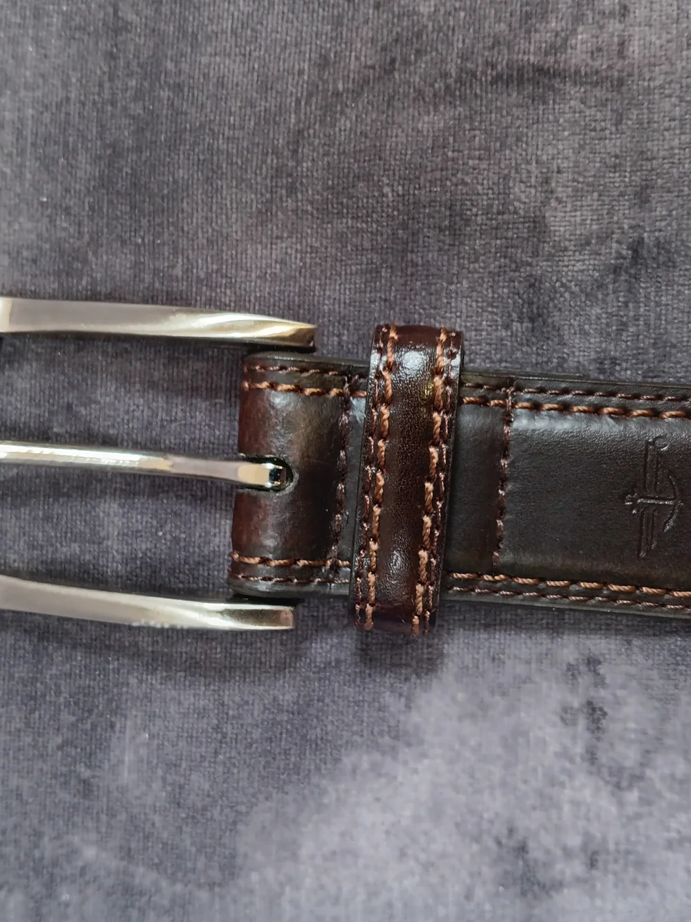 Dockers Brown Leather Belt with Silver Colored Buckle
